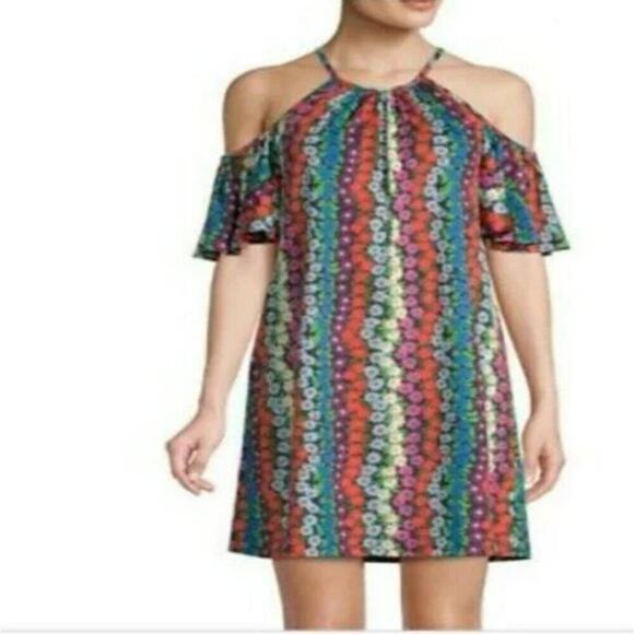 Trina Turk Dresses & Skirts - Trina Turk Viola Cold Shoulder Dress Women's Size Medium Like New Condition No F